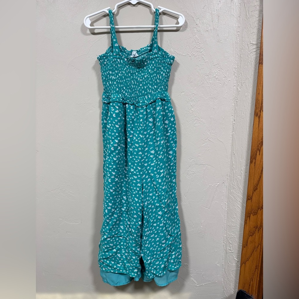 Sadie and Sage girls green floral jumpsuit